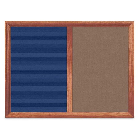 United Visual Products Enclosed Corkboard, 1 Door, 18"x24", 4" Fra UV3421-BLACK-PEARL